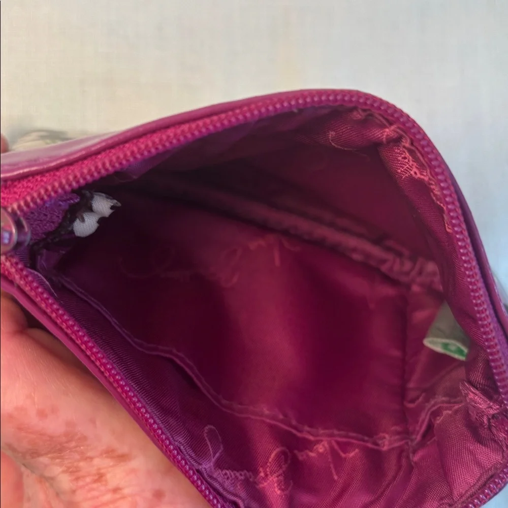 Vera Bradley Frill Purple Plum Petals Wristlet With Id Window